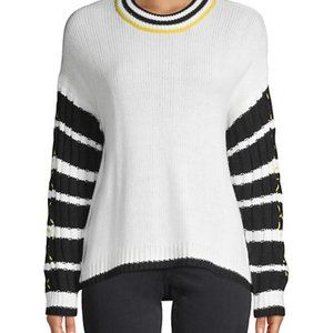 New For The Republic Black, Ivory, Yellow Sweater